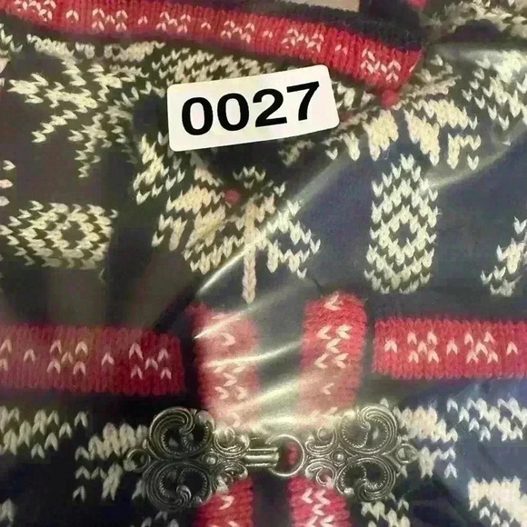 Talbots Women’s Size S Nordic Fair Isle Holiday Blk/Wht‎ Buckle Cardigan Sweater - Picture 10 of 10